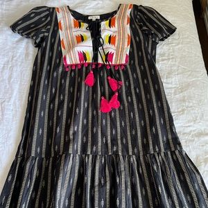 Black embroidered dress